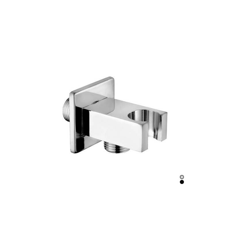 Presa Acqua Quadra Con Supporto Doccia - Nero Opaco 222-85432-NO