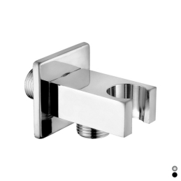 Presa Acqua Quadra Con Supporto Doccia - Nero Opaco 222-85432-NO