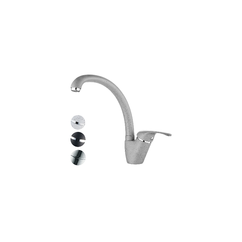 Monocomando Lavello Monoforo Canna Alta Livorno - Nero Opaco 229-350005-NOP