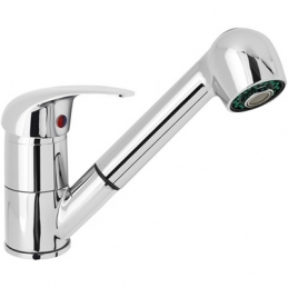 Miscelatore Monocomando Lavabo Monoforo Con Doccetta Estraibile Serie Dia-mon 234-R461