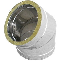 Curva In Acciaio Inox 316l A 45° Doppia Parete - D. Int. 80 - D. Est. 130 412-C762-080130