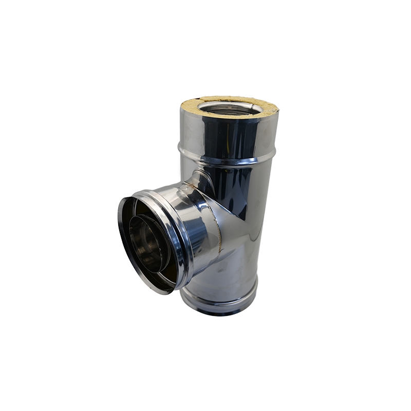 Tee In Acciaio Inox 316l A 90° Doppia Parete - D. Int. 200 - D. Est. 250 412-C764-200250