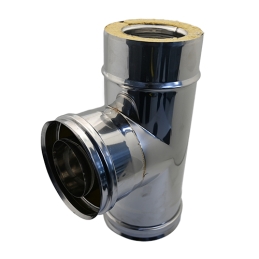 Tee In Acciaio Inox 316l A 90° Doppia Parete - D. Int. 200 - D. Est. 250 412-C764-200250
