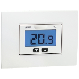 Termostato Elettronico Da Incasso Keob Lcd - Bianco Grigio 411-VE2671-BG