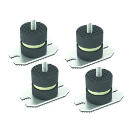4 Pz Antivibranti A Pavimento Con Piastra - Hxl 40x40 Mm M8x22 413-KSAB-4040