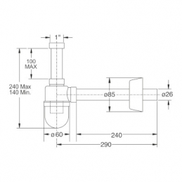 Sifone "Thermotrap" A Bottiglia In Abs Cromato Bonomini 371-102