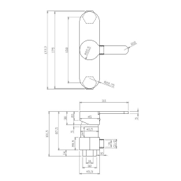 Miscelatore Monocomando Esterno Doccia Serie Iole - Cromo 233-L070