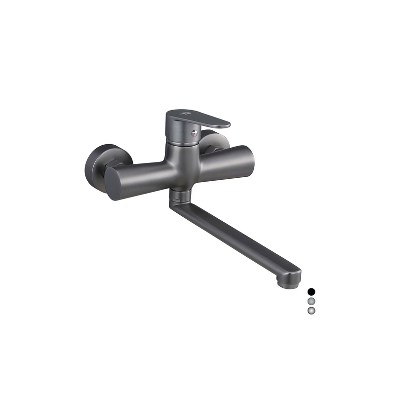 Miscelatore Monocomando Lavello A Muro Serie Lizzy - Nichel Nero Spazzolato 234-L150-NS