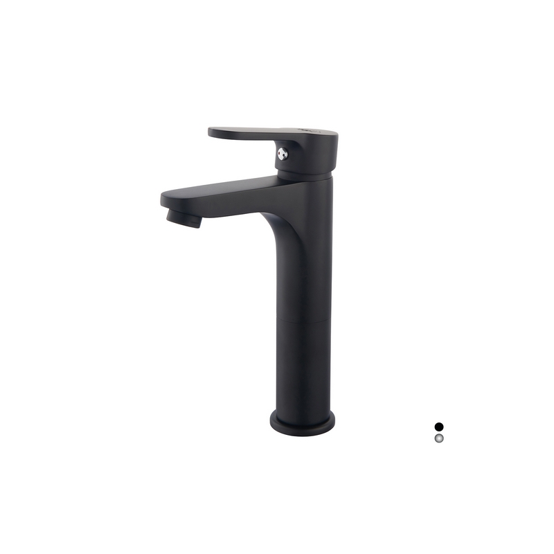 Miscelatore Monocomando Lavabo Alto Serie Paco - Nero Opaco - Senza Piletta 234-P111-NE