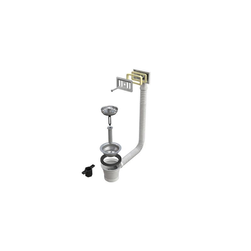 Piletta Basket In Pvc Bianca Con Troppo Pieno Per Lavelli "Bonomini" 371-381