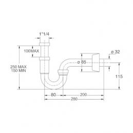 Sifone Ad S "Tubular" In Abs Cromo "Bonomini" 371-B0220