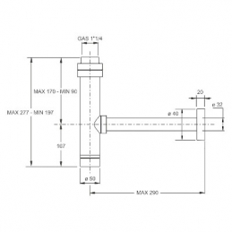 Sifone Minim-all Con Flangia In Abs Cromato "Bonomini" 371-B0590AB
