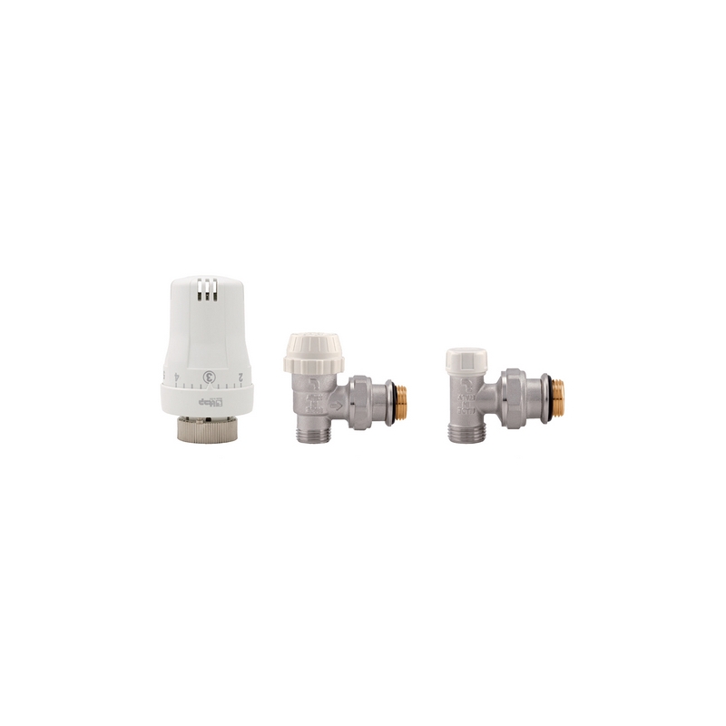 Kit Valvole Termostatiche Ad Angolo Maschio - 1/2" 433-1409M-04