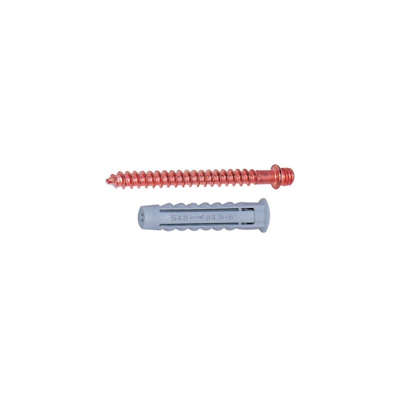 Tassello Con Doppia Vite M6 In Ottone Ramato - Lungh. 8 213-SX-08
