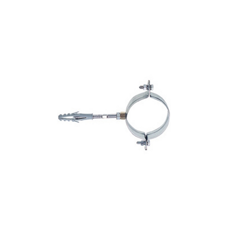 Collare Tondo Acciaio Zinc. C/perno E Tassello P/fissaggio Tubi Pluv. - 100 Mm. 214-860ZT-100