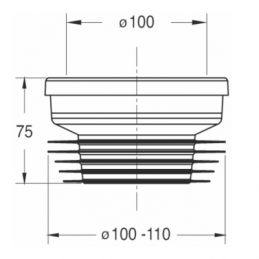“Bi-power” Manicotto Wc Diritto Versione Bassa "Bonomini" 371-B8424