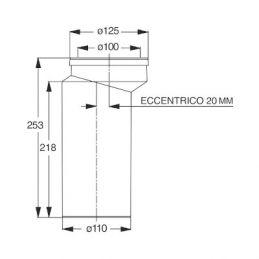 Manicotto Eccentrico Per W.c. Ø 110 Con Terminale Liscio 371-B843211