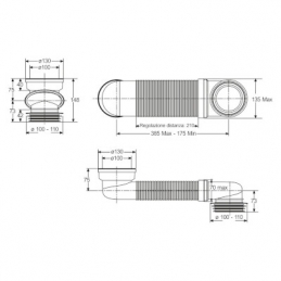 Curva "Offset" Per Spostamento A Muro Del W.c. 371-B8620IX10