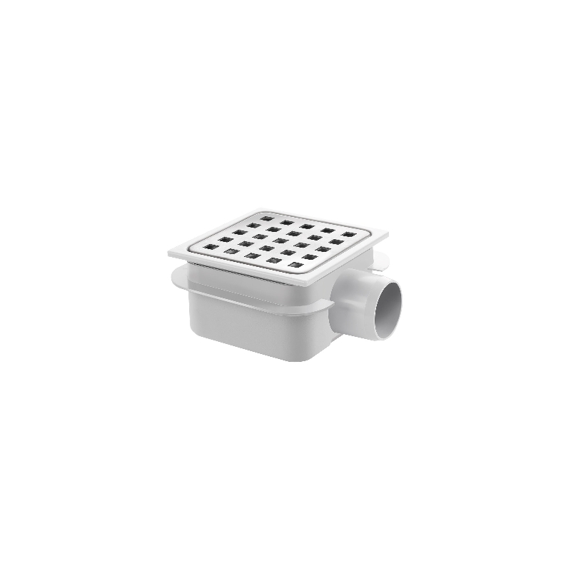 Piletta In Abs Con Griglia In Acciaio Inox - 105 X 105 X H. 62/81 380-572-10581