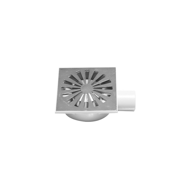 Chiusino Sifonato In Abs Con Griglia Cromata - Mm. 150 X 150 380-561
