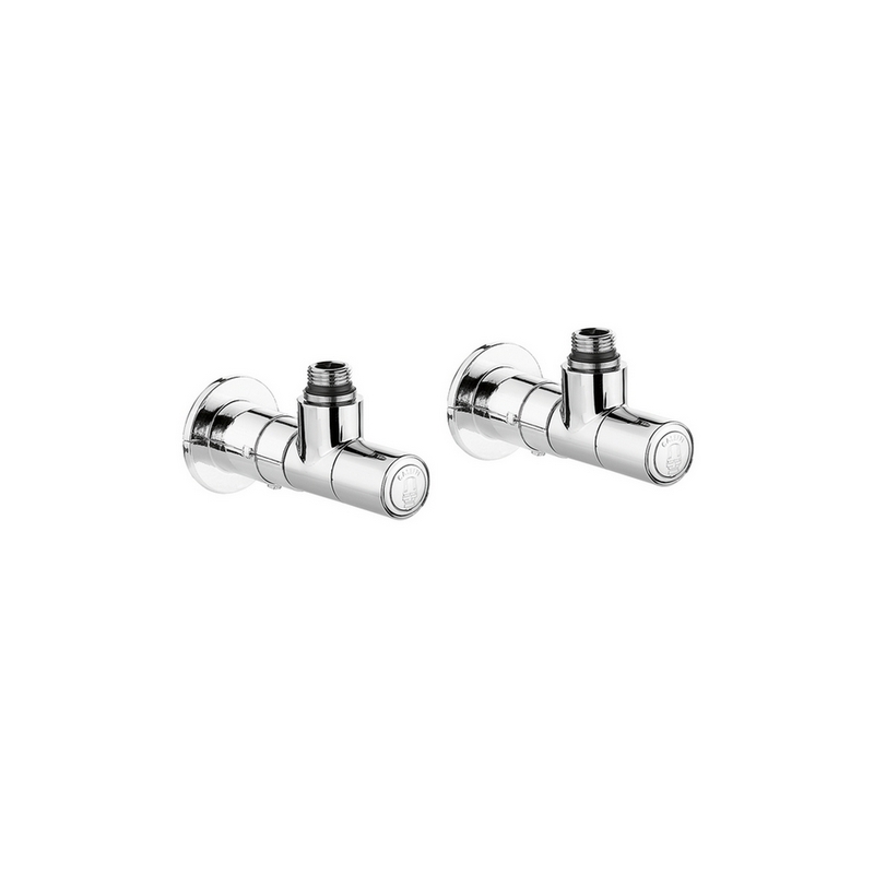 Valvola + Detentore A Squadra Termostatizzabile Cromo - 1/2" 23 P.1,5 Cromo 323-400100