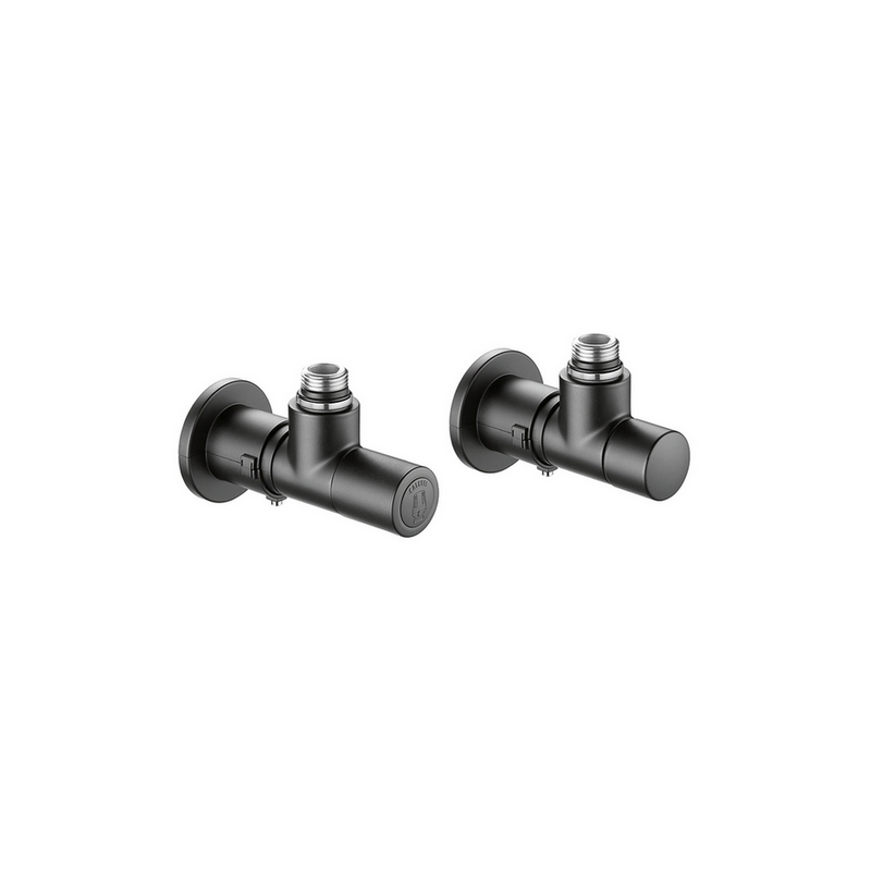 Valvola + Detentore A Squadra Termostatizzabile Nera - 1/2" 23 P. 1,5 Nero 323-400103