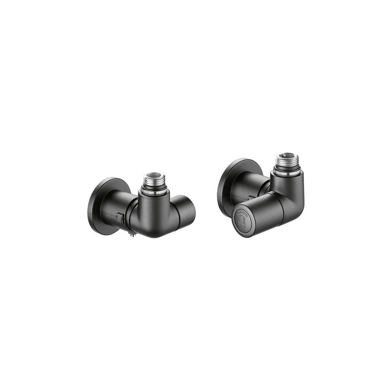 Valvola Termostatizzabile + Detentore A Squadra Nero Versione Dx - 1/2" 23 P. 1,5 Nero 323-400303