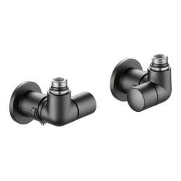 Valvola Termostatizzabile + Detentore A Squadra Nero Versione Sx - 1/2" 23 P. 1,5 Nero 323-400403