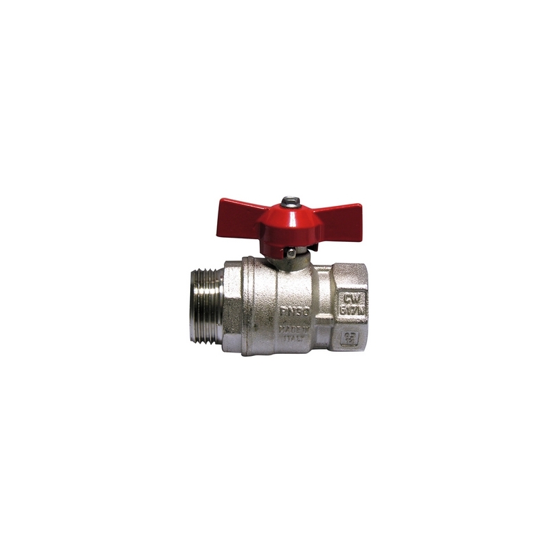 Valvola A Sfera Mf Con Farfalla Leva Rossa - 3/4" (dn 20) F-brico 354-103R-F05