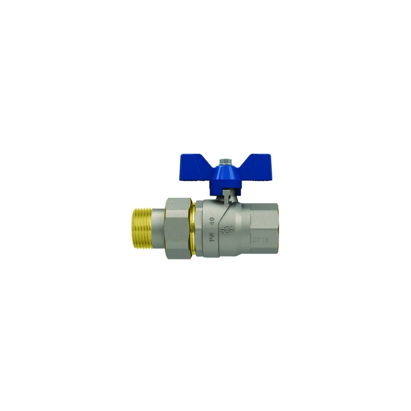 Valvola A Sfera P.t. Con Farfalla Evolution Femmina-bocchettone - 1/2" Dn 15 Pn 50 F-brico 354-5104-F04