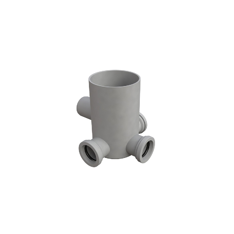 Pozzetto A Pavimento Con Bicchiere 4 Vie Modello Basso - Diam. 40 383-800-40