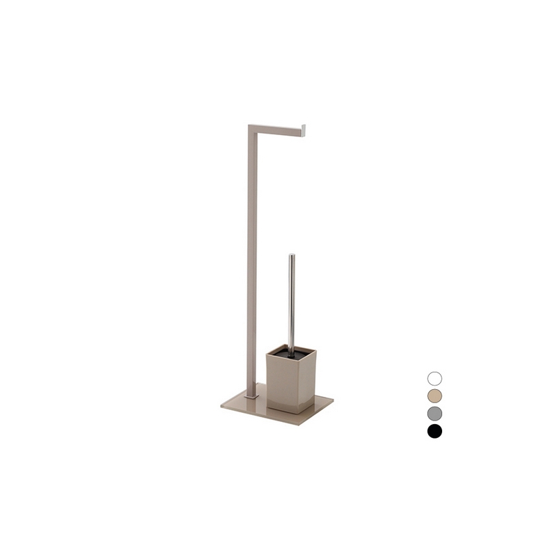 Piantana Colonna Porta Scopino Base Vetro - Nera 121-C2182-NE