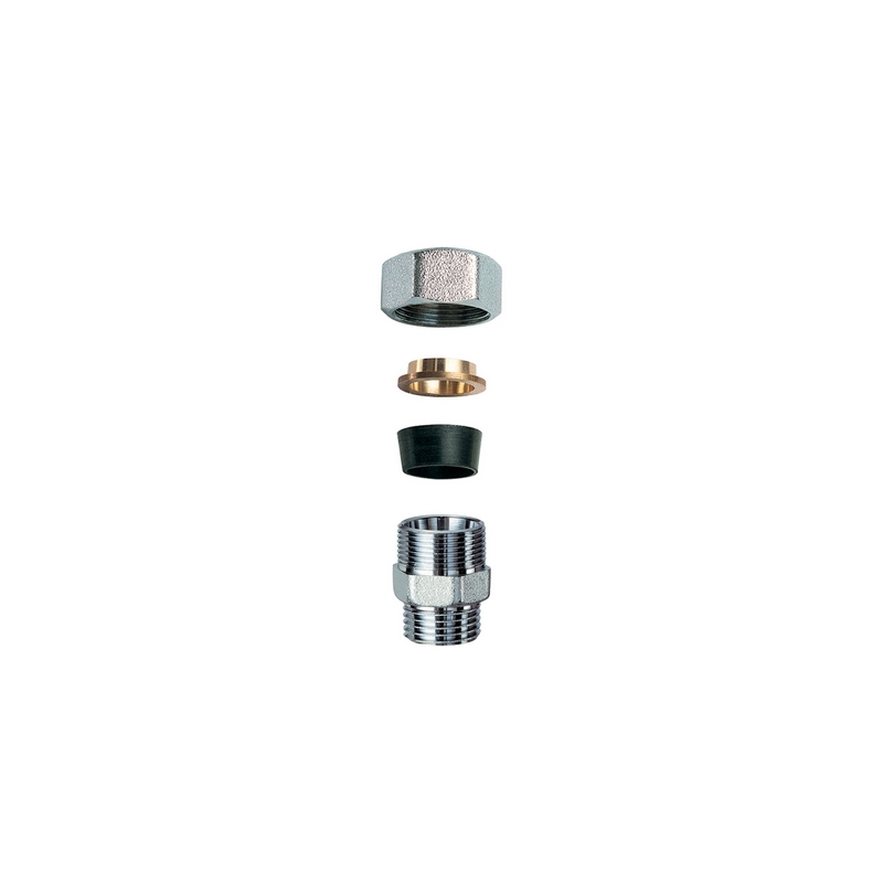 Niplex Maschio Cromato C/monocono In Gomma Per Rame - 1" X 22 321-55010-0622