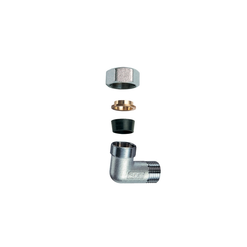 Gomito Maschio Cromato C/monocono In Gomma Per Rame - 1/2" X 18 321-55260-0418