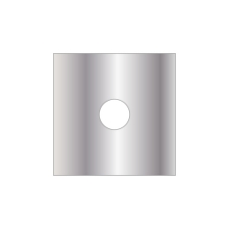 Rosone Inox Quadrato 80x80 Nastro Bioadesivo - Foro D. 20 Mm 210-X801