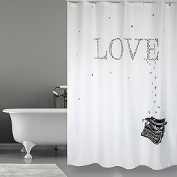 Tenda Per Doccia In Tessuto Poliestere Love - Cm 180x200 102-ST32-180