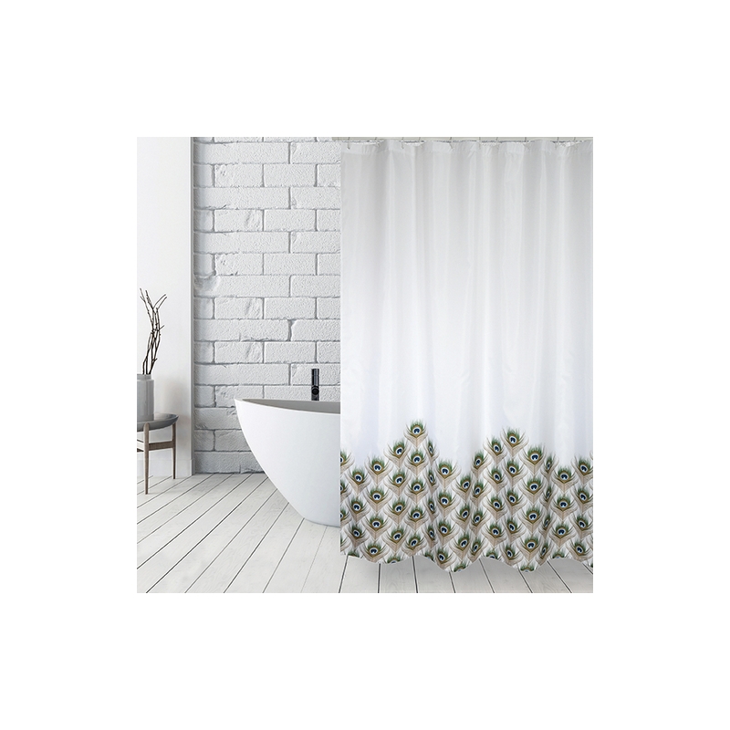 Tenda Per Doccia In Tessuto Poliestere Peacock - Cm 180x200 102-ST66-180