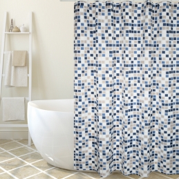 Tenda Per Doccia In Tessuto Poliestere Mosaiko - Cm 180x200 102-ST79-180