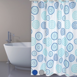 Tenda Per Doccia In Tessuto Poliestere Dots - Cm 180x200 Grigio 102-ST80-180GR