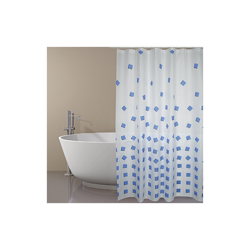 Tenda Per Doccia In Tessuto Poliestere Thika - Cm 180x200 Blu 102-ST82-180