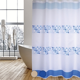 Tenda Per Doccia In Tessuto Poliestere Porto - Cm 180x200 Blu 102-ST85-180BL