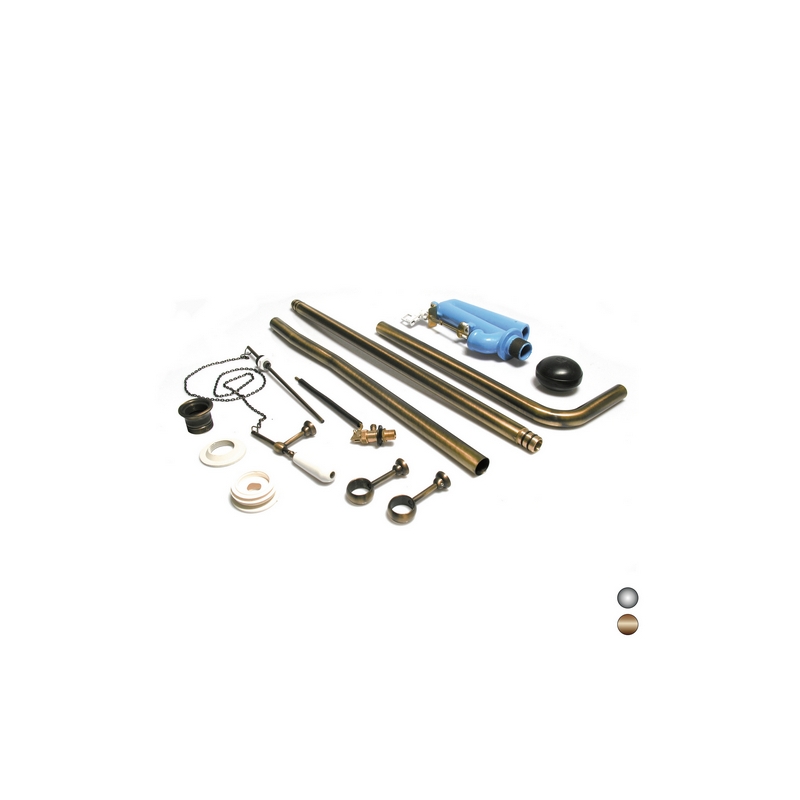 Set Tubo + Catena + Meccanismo Per Cassetta Alta Antichizzata - Cromo 182-R5092-CR