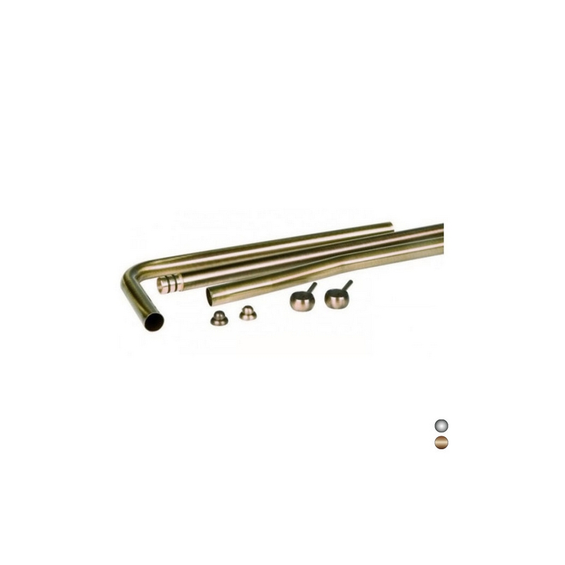 Set 3 Tubi Ottone Per Cassetta Alta Antichizzata - Bronzo 182-R5096-BR