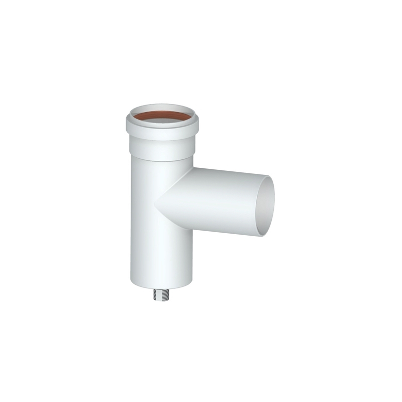 Raccordo A Tee 90° Con Tappo Convogliatore Condensa - Diam. 80 409-231