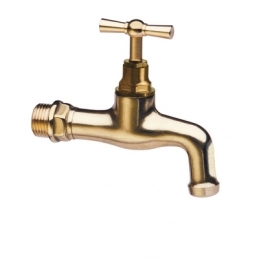 Rubinetto Curvo In Ottone Lucidato - 1/2" (dn 15) 244-305-04