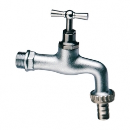 Rubinetto Portagomma In Ottone Cromato/sabbiato - 1/2" (dn 15) 244-306-04