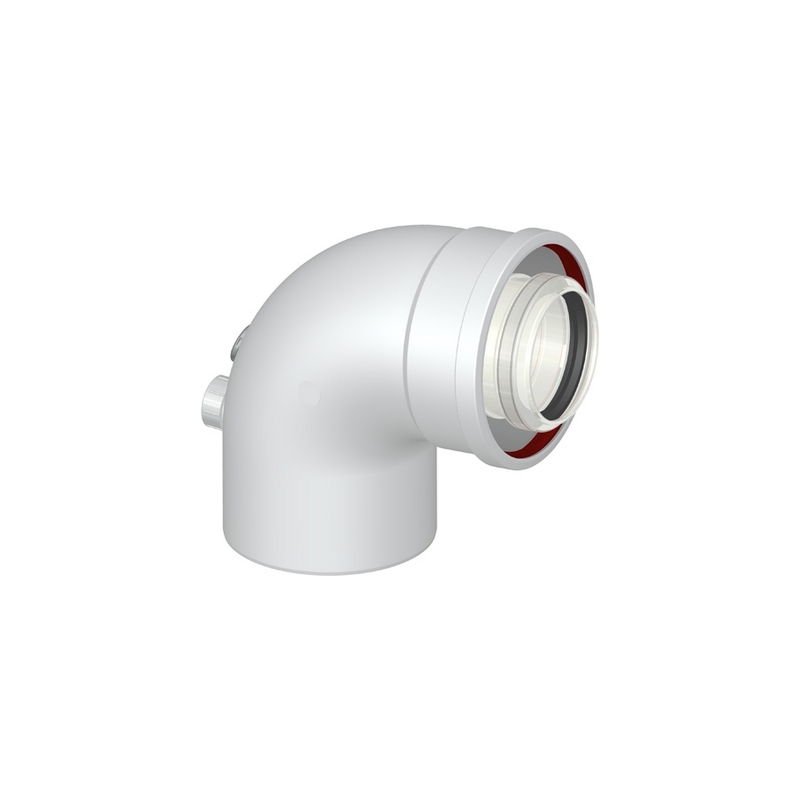 Curva 87° Coassiale M/f Dn 60-100 Con Prese Analisi - Diam. 60/100 409-G2621