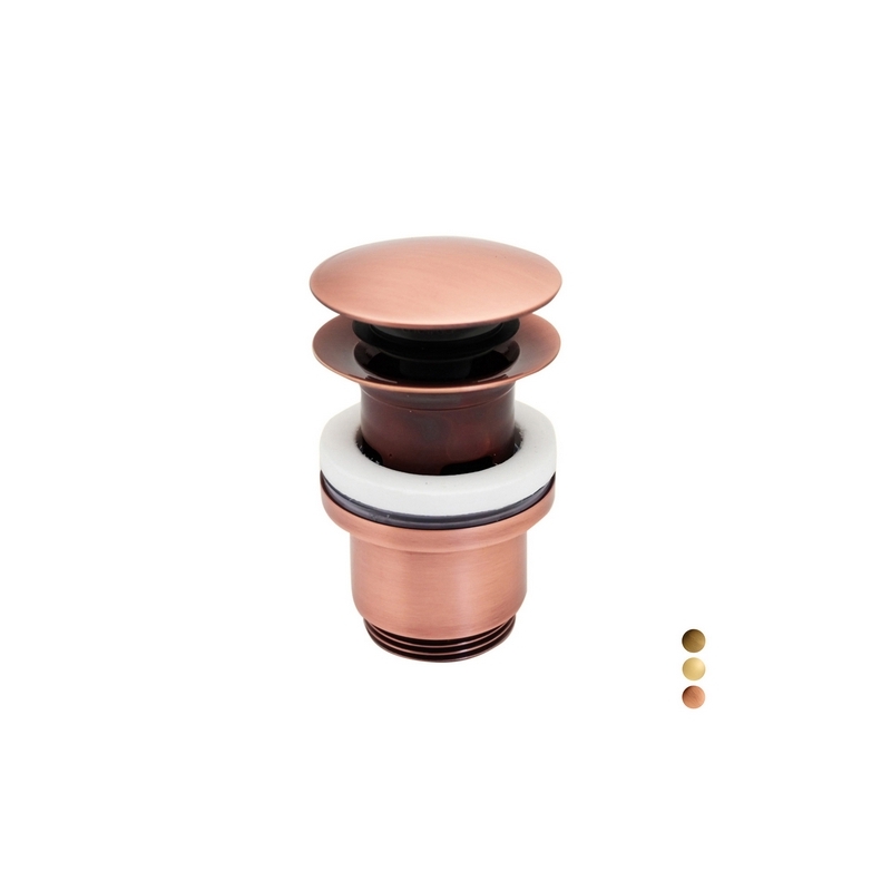 Piletta Click Clack 1"1/4 Tonda Con Troppo Pieno - 1"1/4 Bronzata 126-KP030CT-BR