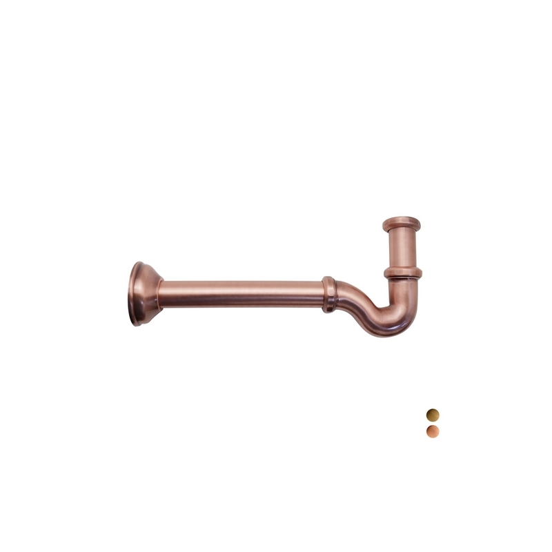 Sifone A S Tappo Laterale Senza Piletta 1"1/4 - 1"1/4 Ramato 126-KP510-RA