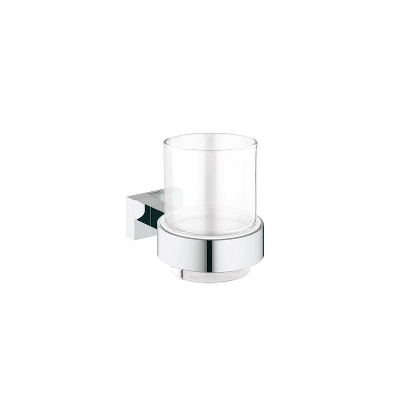 Bicchiere Con Supporto Essentials Cube - Cromo 121-HC40755